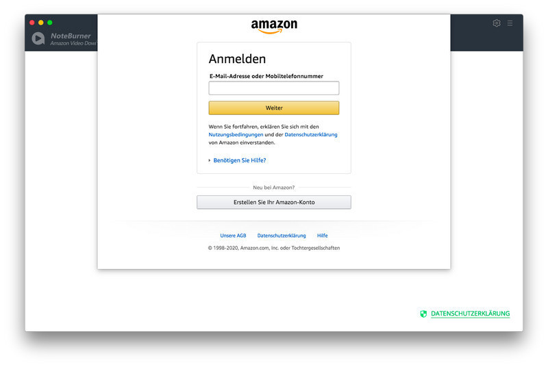Amazon Konto anmelden